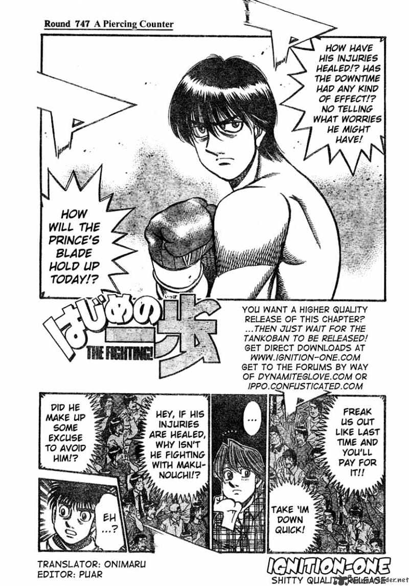 Hajime no Ippo: Fighting Spirit, Chapter 747 image 01